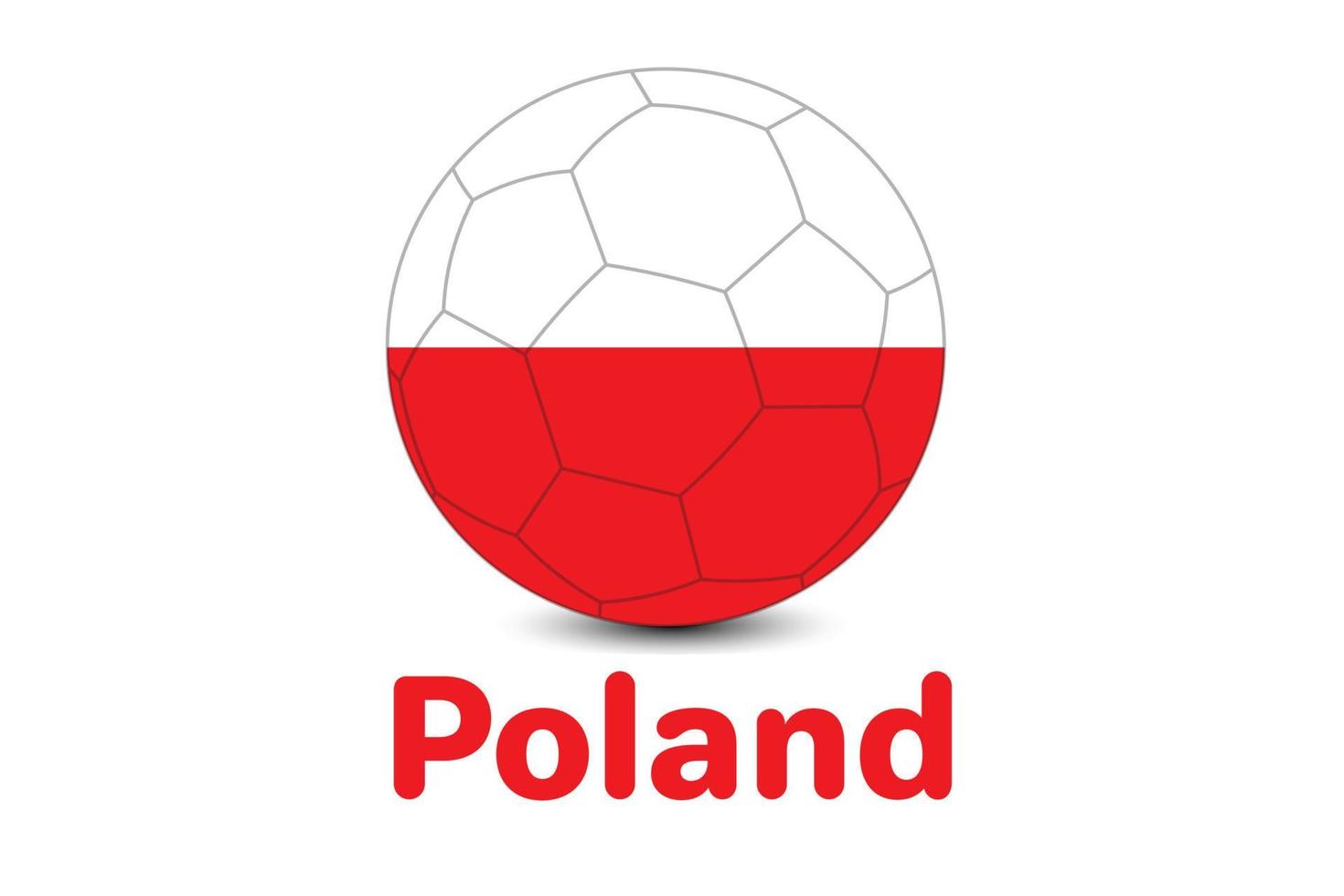 Football Worldcup 2022 With Poland Flag. Qatar world cup 2022. vector