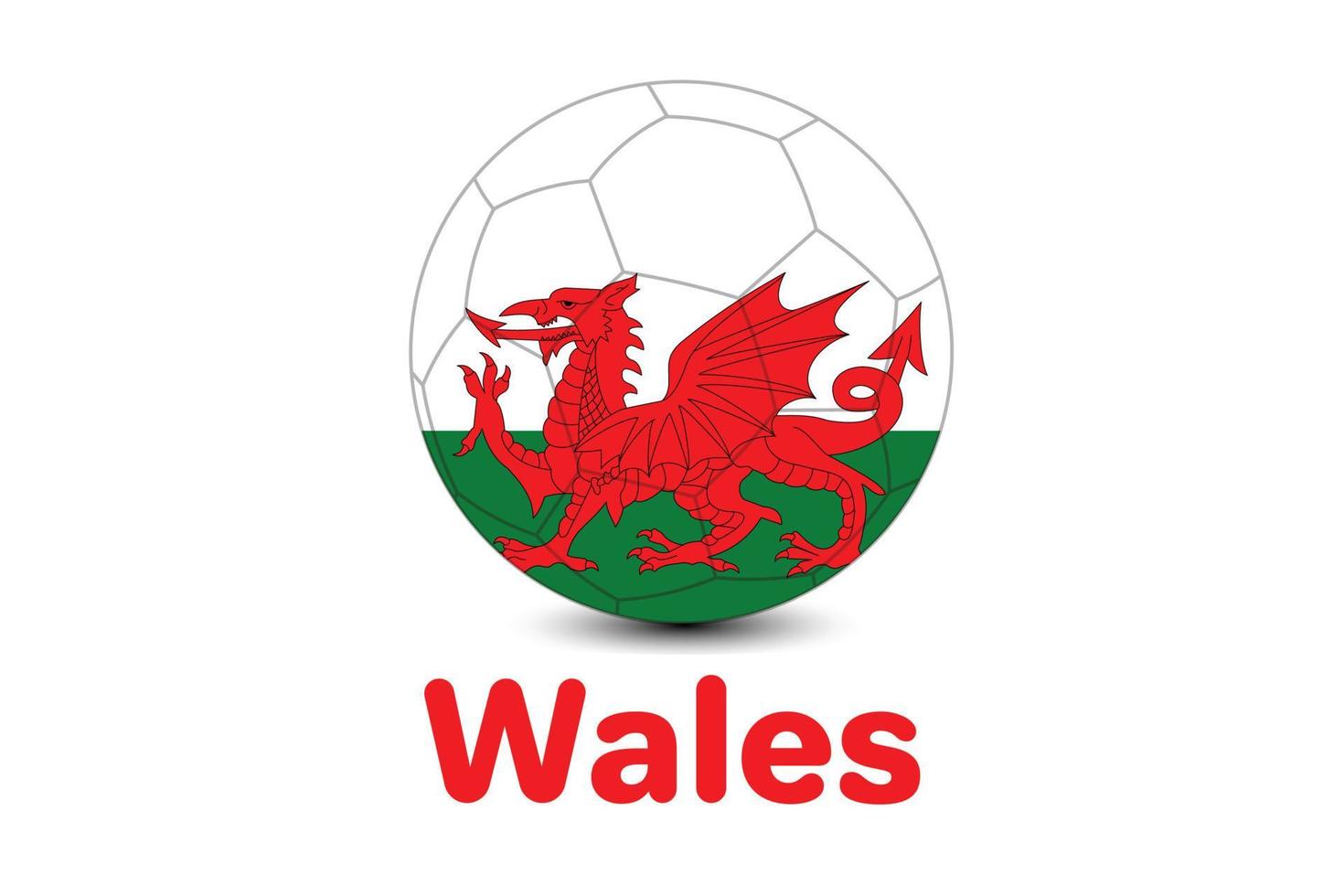 bandera de gales para la copa mundial de la fifa 2022. ilustración de fútbol de la copa mundial de qatar. vector