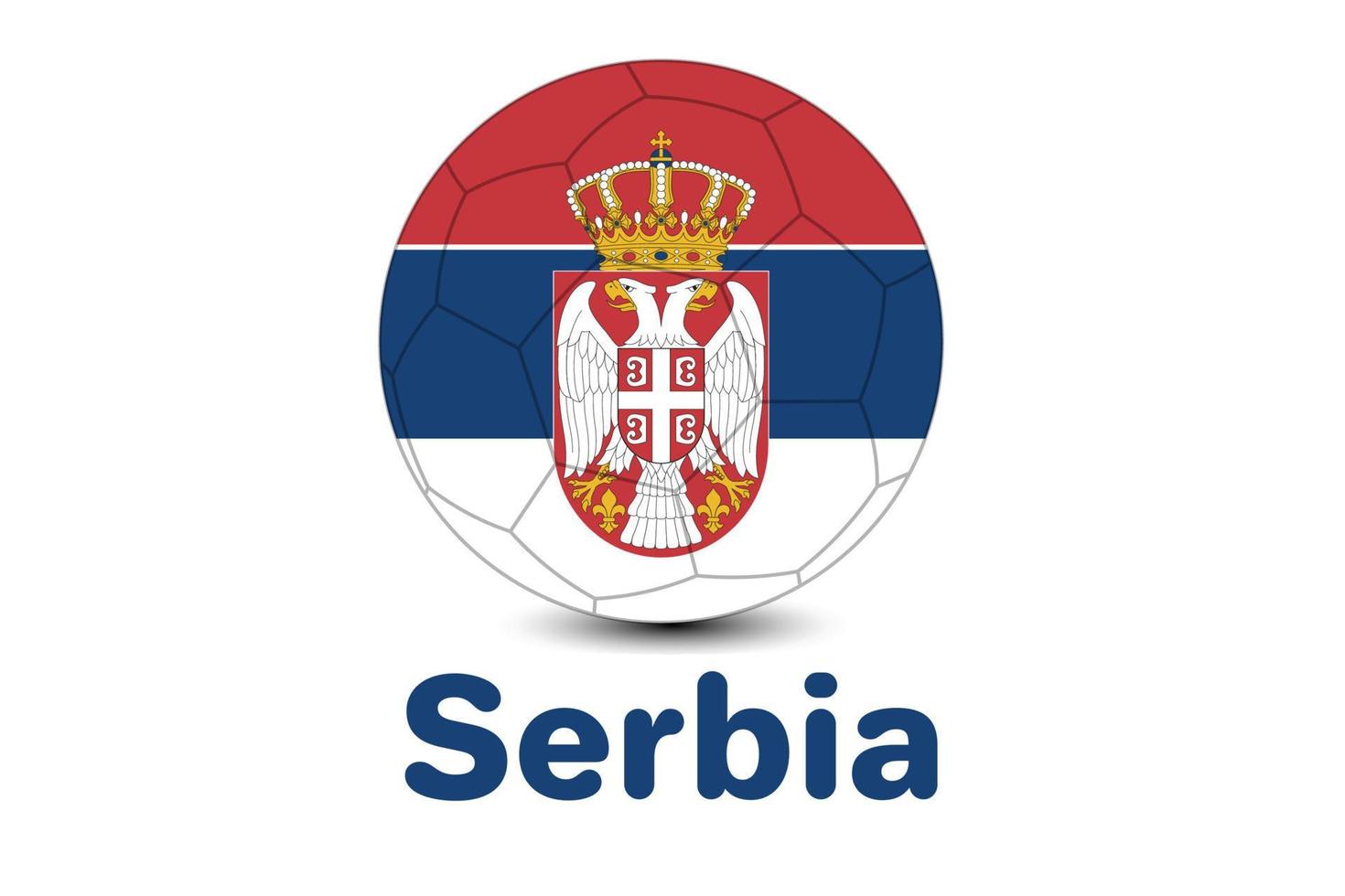 qatar worldcup football 2022 con bandera serbia. copa del mundo qatar 2022. ilustración de la bandera de serbia. vector