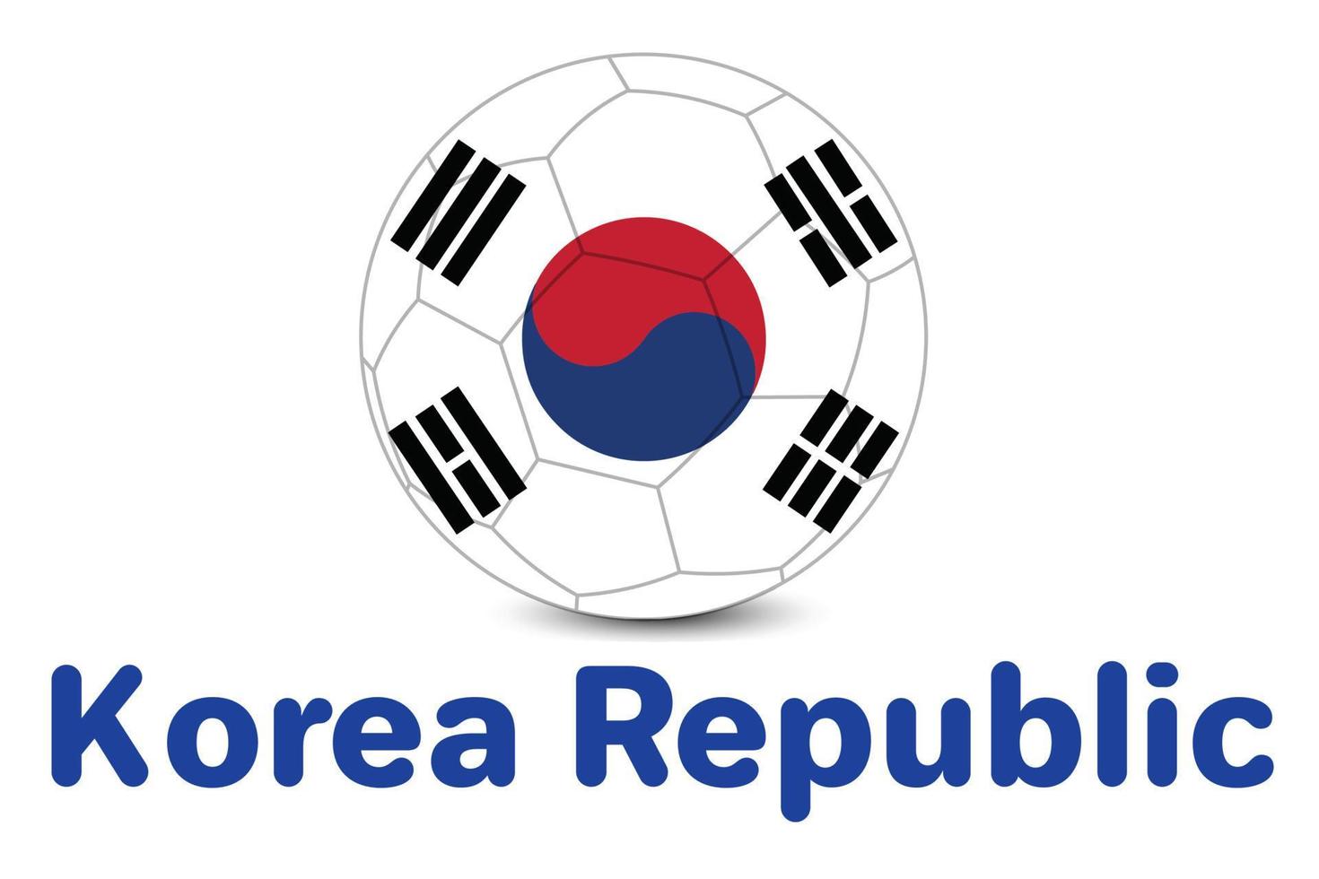 FIFA Football World Cup 2022 With Korea Republic Flag. Qatar world cup 2022. Korea flag illustration. vector