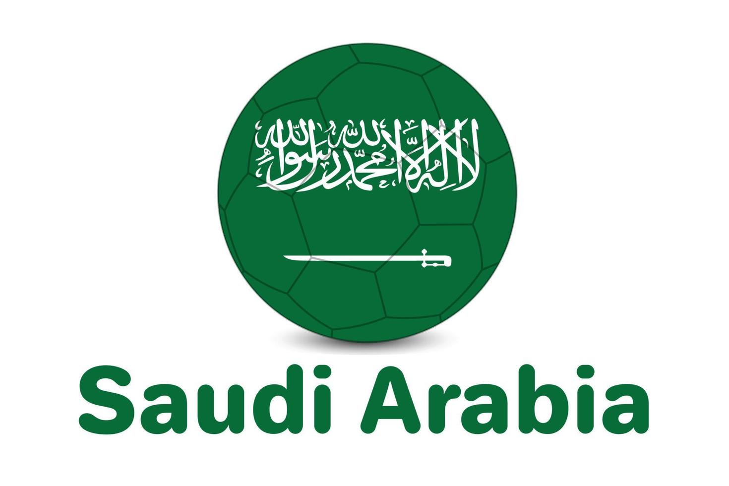 bandera de arabia saudita para la copa mundial de la fifa 2022. ilustración de la bandera de arabia saudita de la copa del mundo de qatar. vector