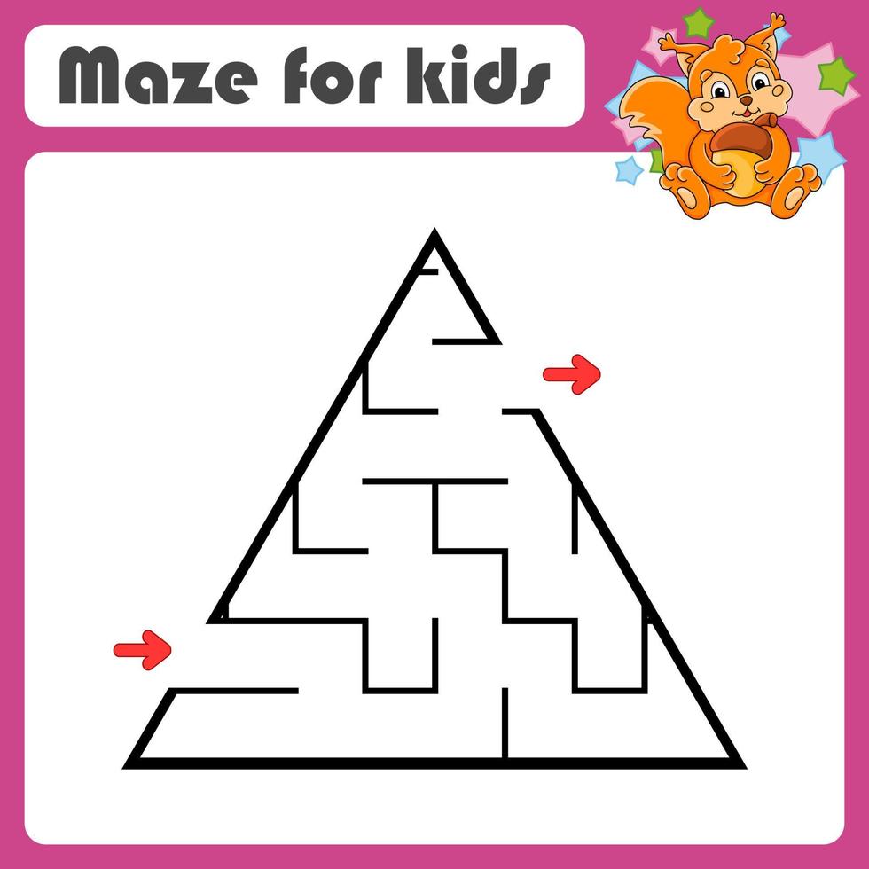 Abstract maze. Game for kids. Puzzle for children. cartoon style. Labyrinth conundrum. Find the right path. Cute character. Vector illustration.