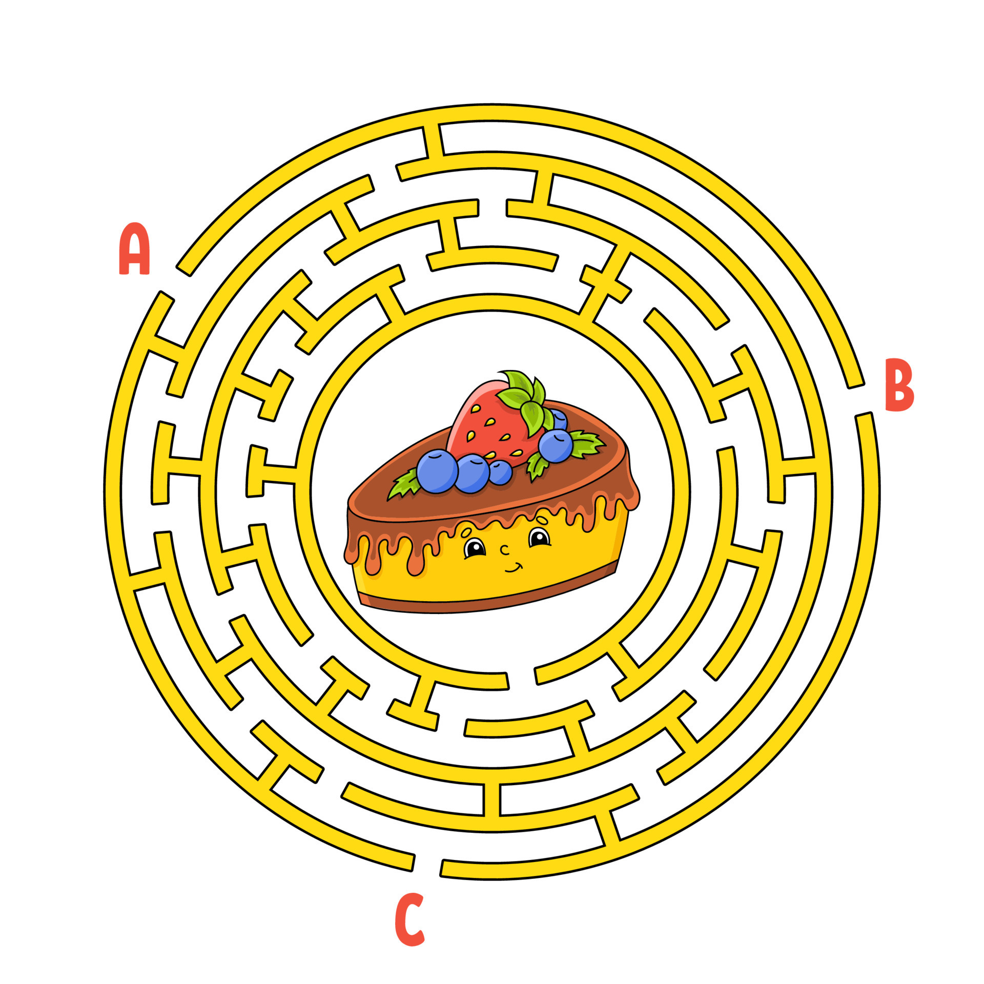 laberinto circular. juego para niños rompecabezas para niños. enigma ...
