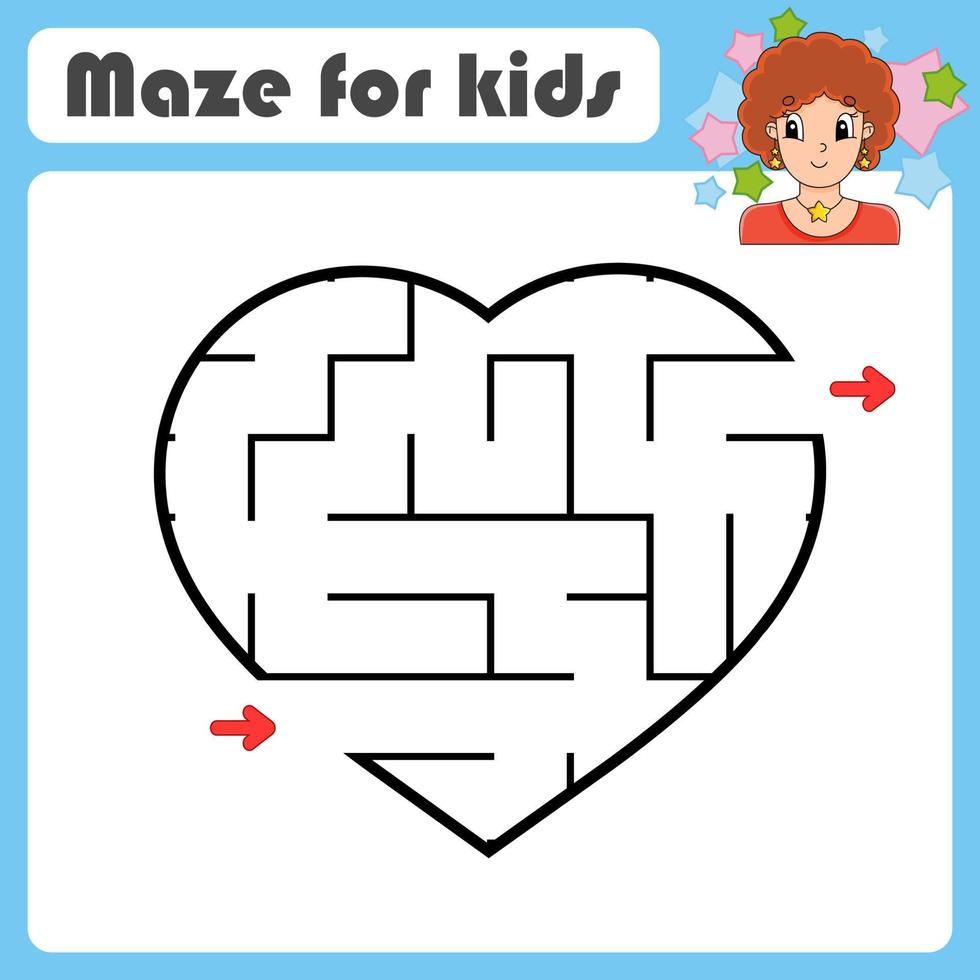 Abstract maze. Game for kids. Puzzle for children. cartoon style. Labyrinth conundrum. Find the right path. Cute character. Vector illustration.