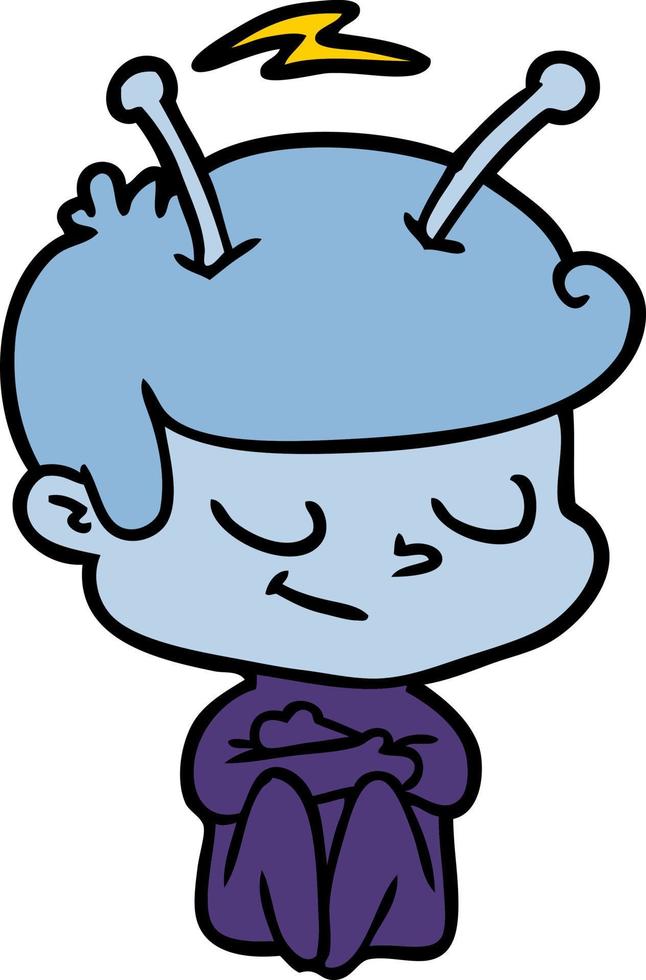 Cartoon friendly spaceman vector