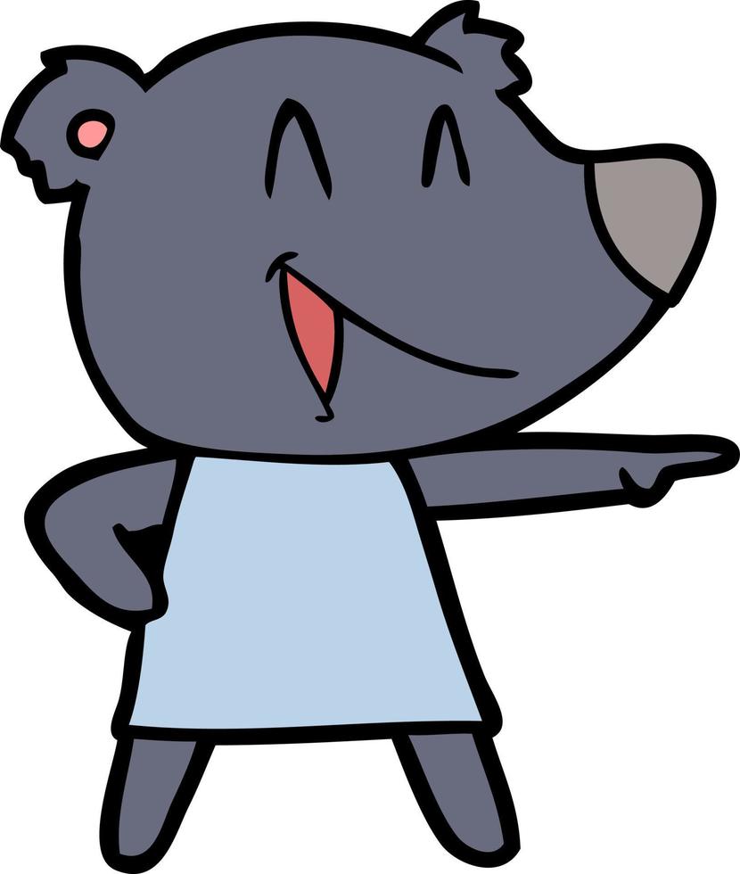 Cartoon bear laughing vector