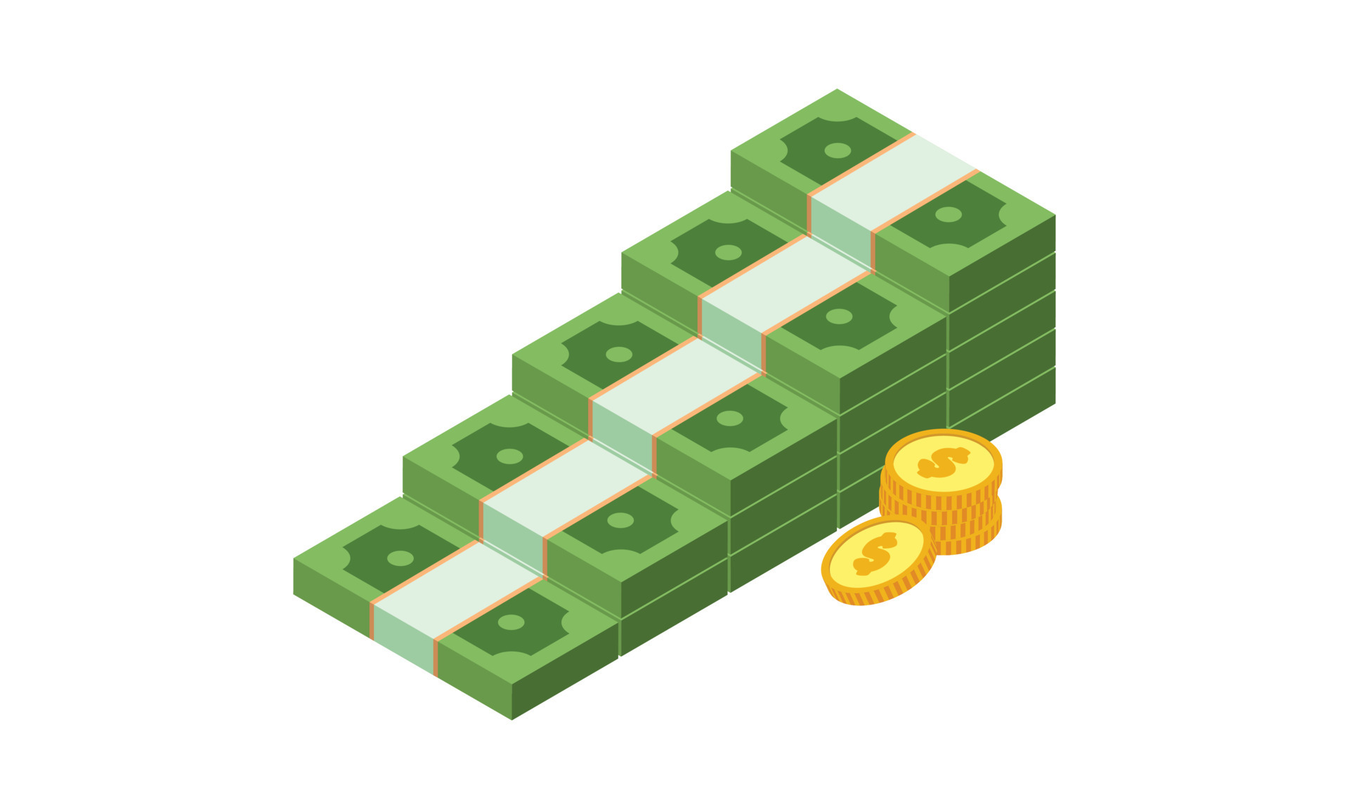 minimal 3d illustration of green stack of money 9585331 PNG