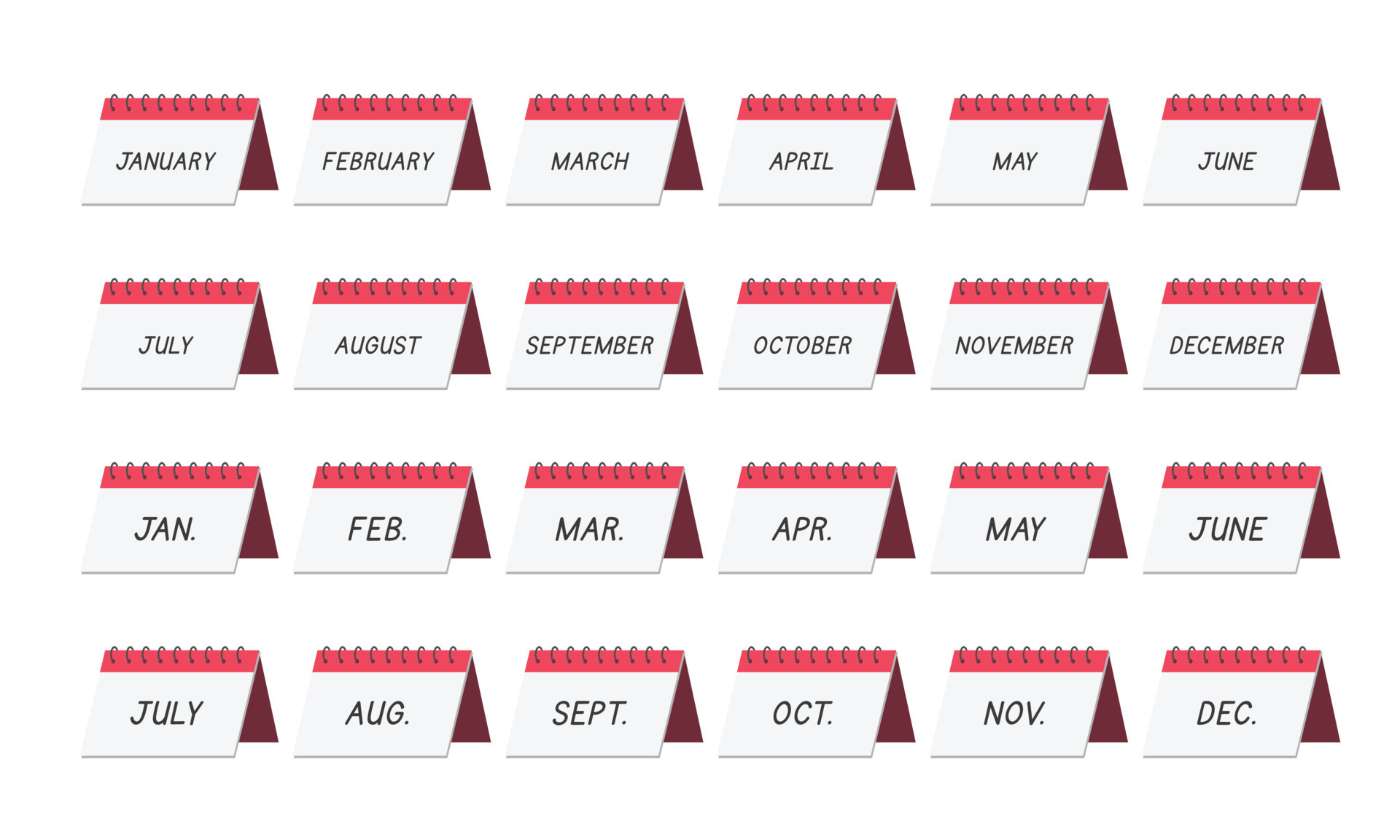 Months Of The Year Calendar Clipart
