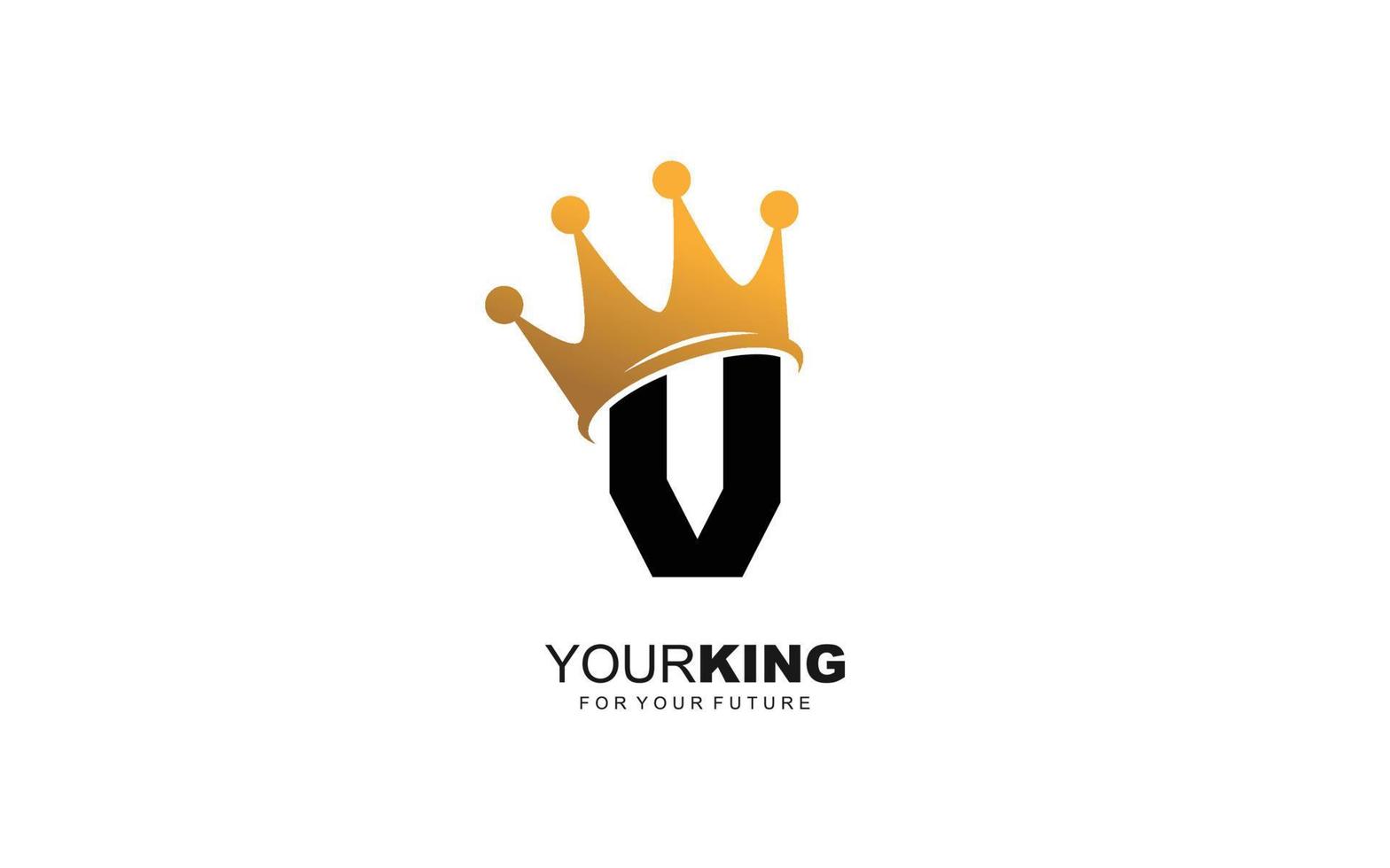 V logo crown for construction company. letter template vector illustration for your brand.