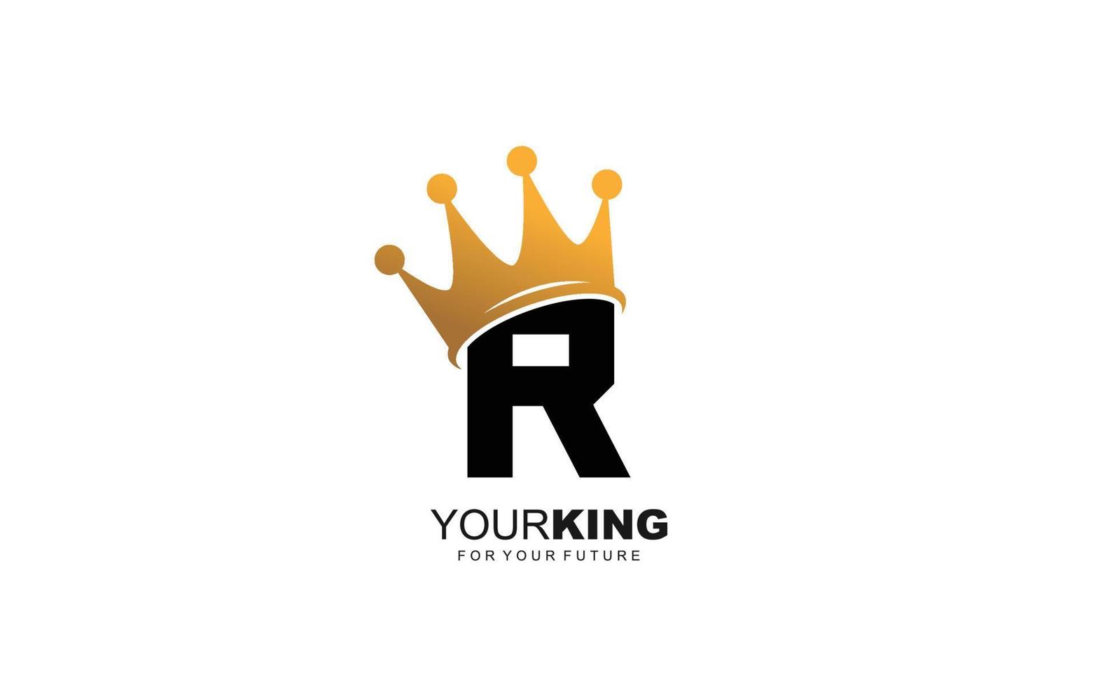 R logo crown for construction company. letter template vector illustration for your brand.