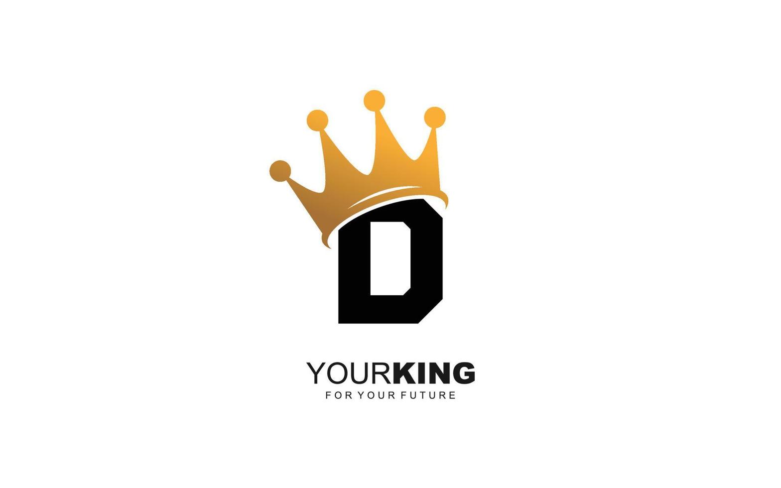 D logo crown for construction company. letter template vector illustration for your brand.