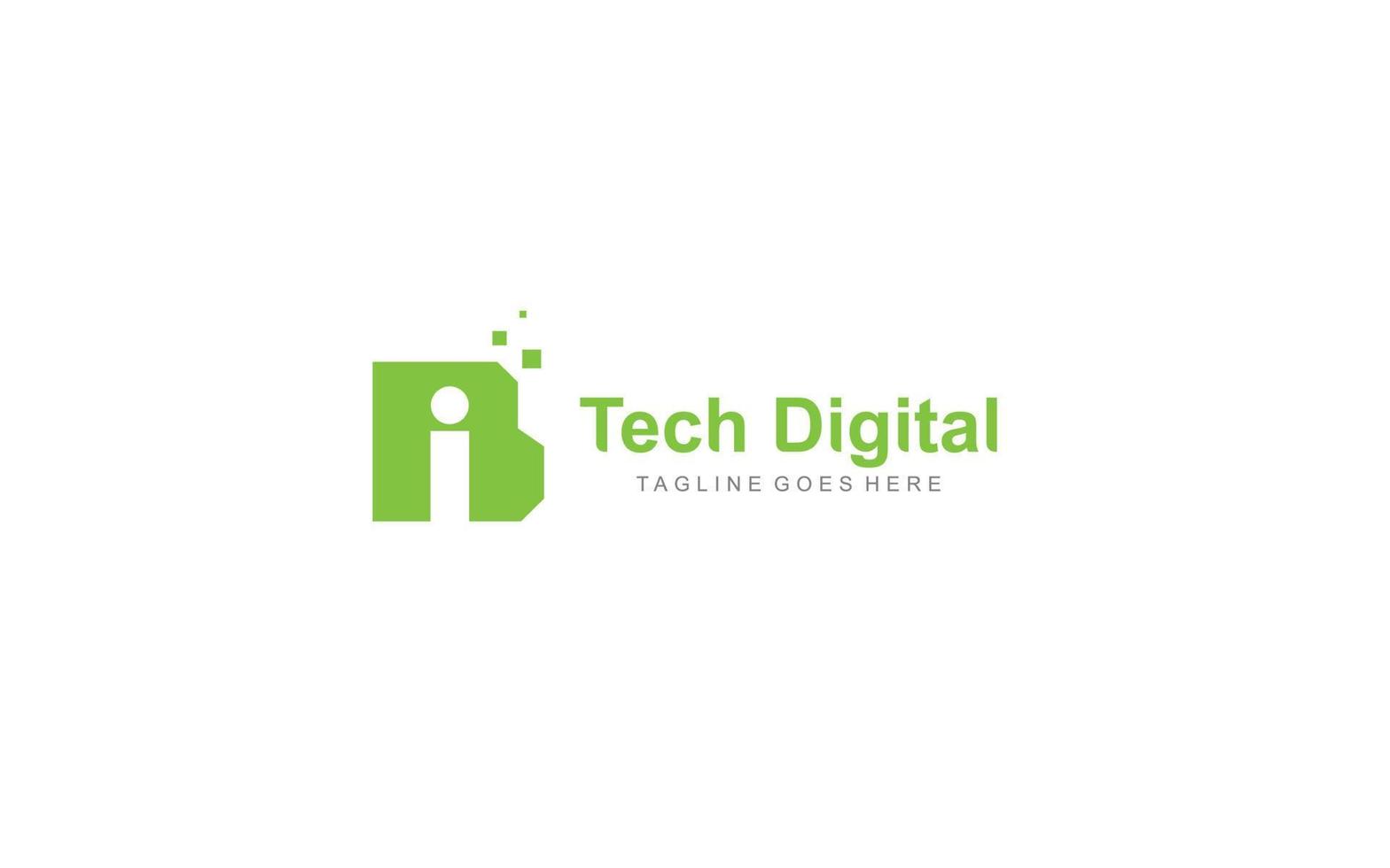 píxel del logotipo ib para la empresa de marca. ilustración de vector de plantilla digital para su marca.
