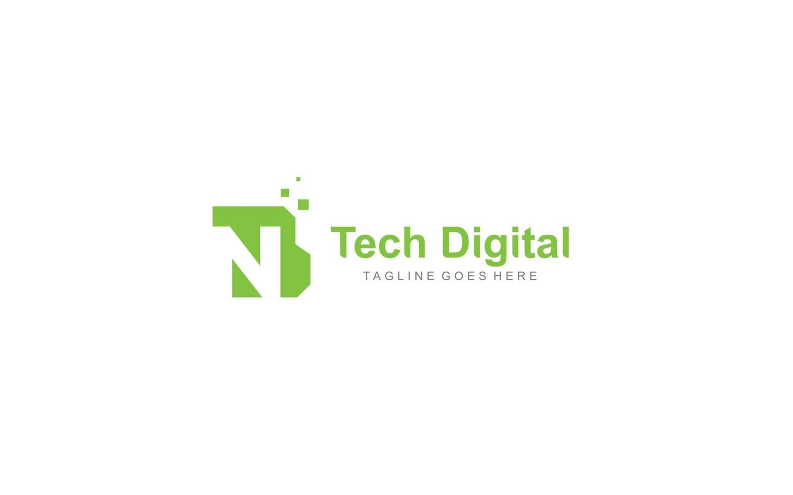 NB logo PIXEL for branding company. DIGITAL template vector illustration for your brand.