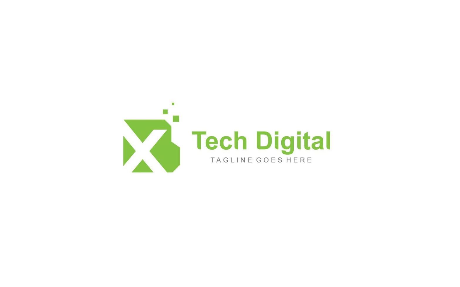 píxel del logotipo xb para la empresa de marca. ilustración de vector de plantilla digital para su marca.