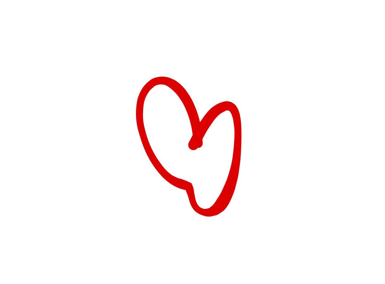 arte de línea de ilustración de corazón para plantilla con color negro y rojo. vector