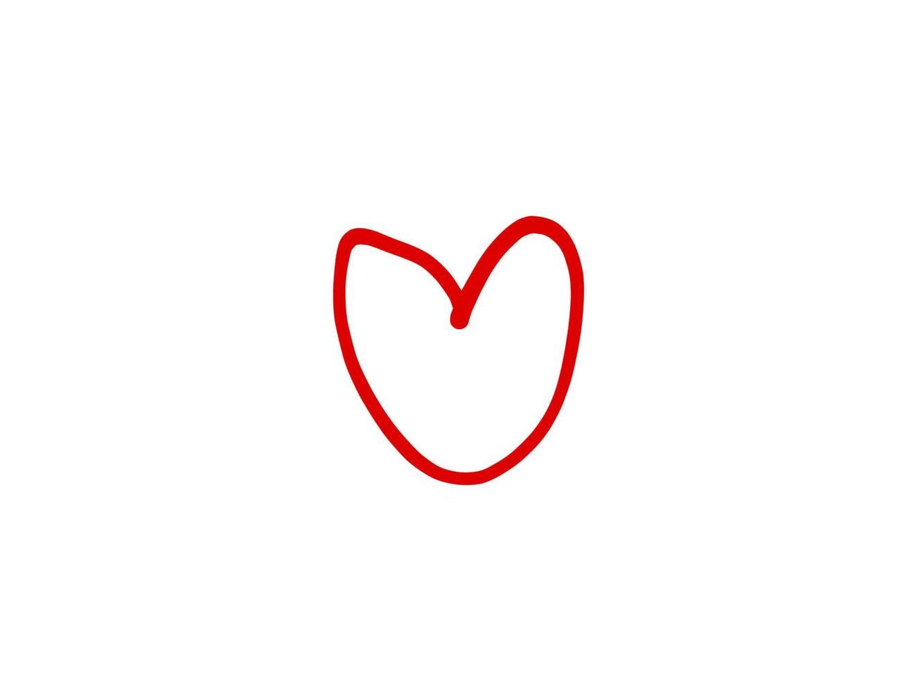 Heart illustration line art for template with black and red color. vector