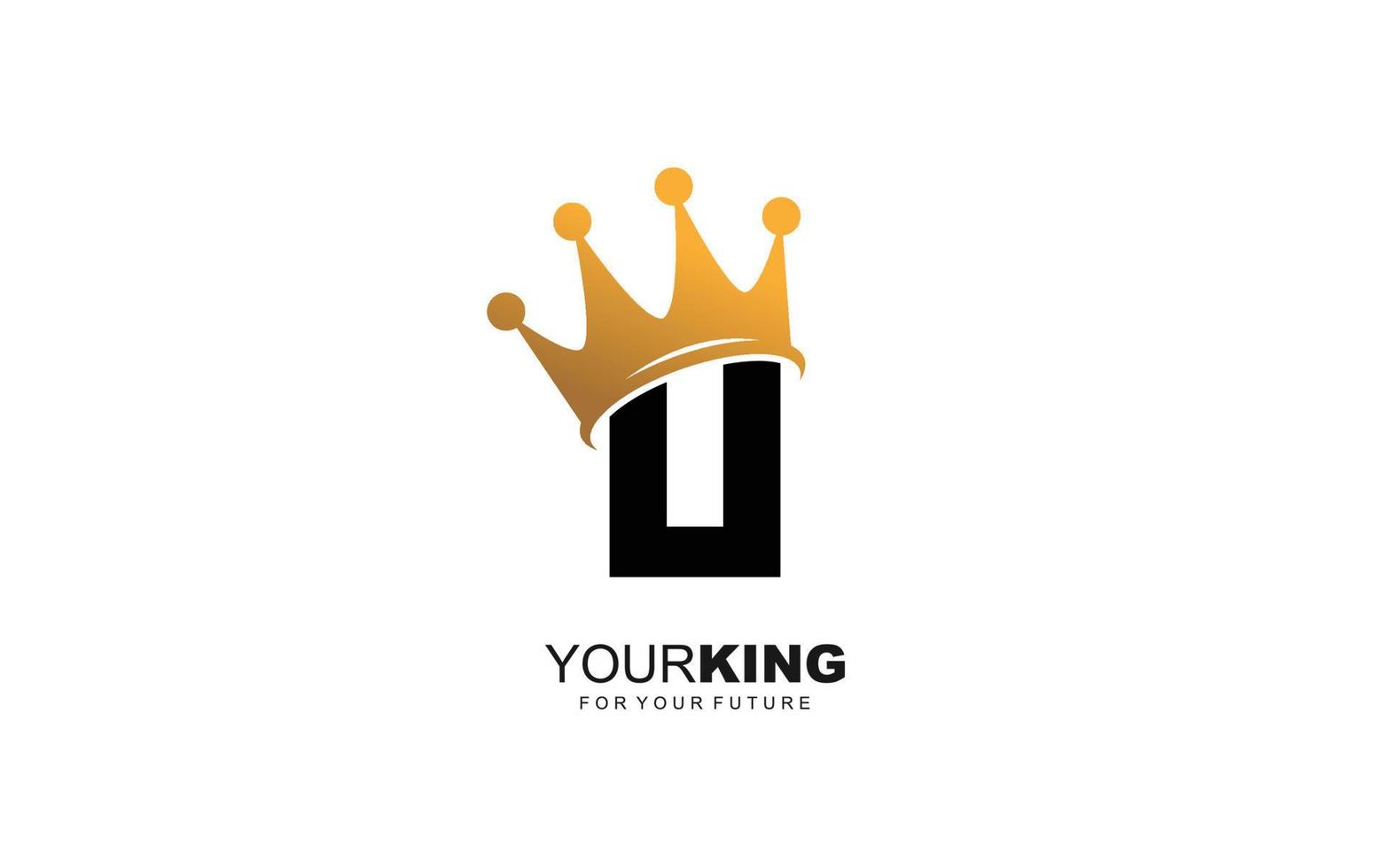 U logo crown for construction company. letter template vector illustration for your brand.