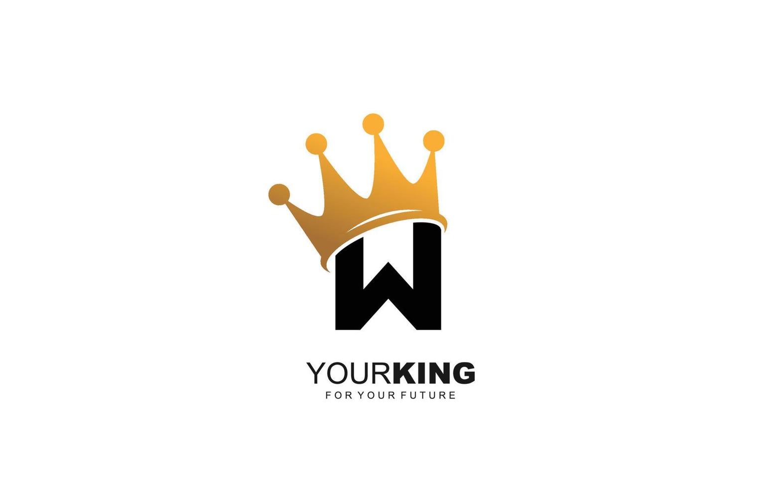 W logo crown for construction company. letter template vector illustration for your brand.