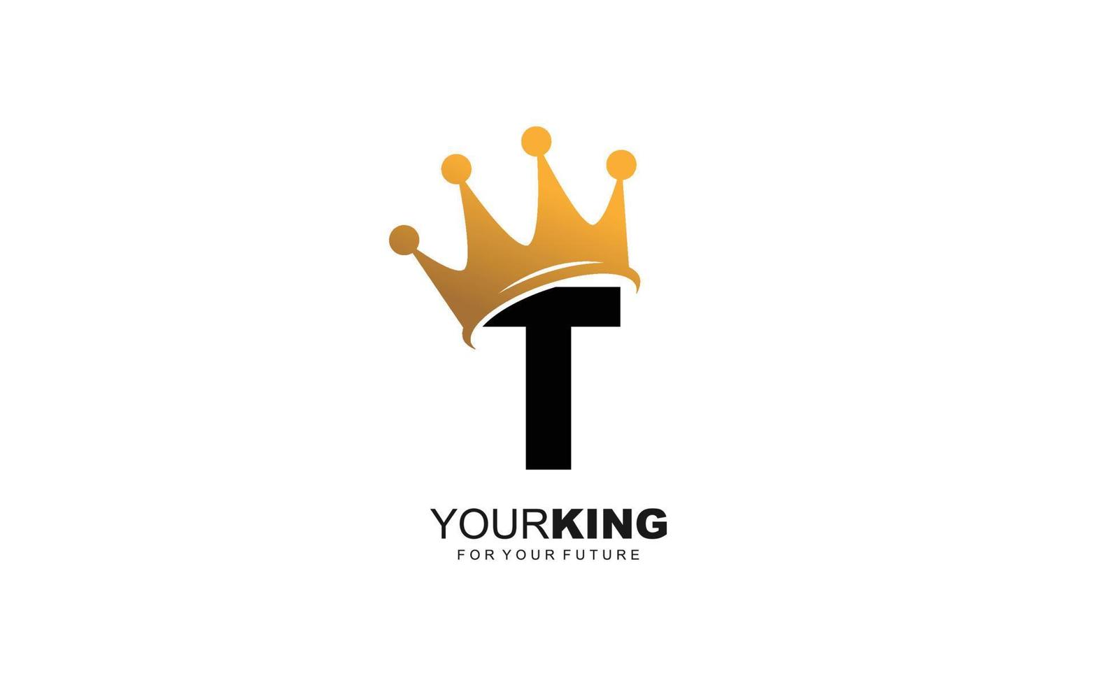 T logo crown for construction company. letter template vector illustration for your brand.