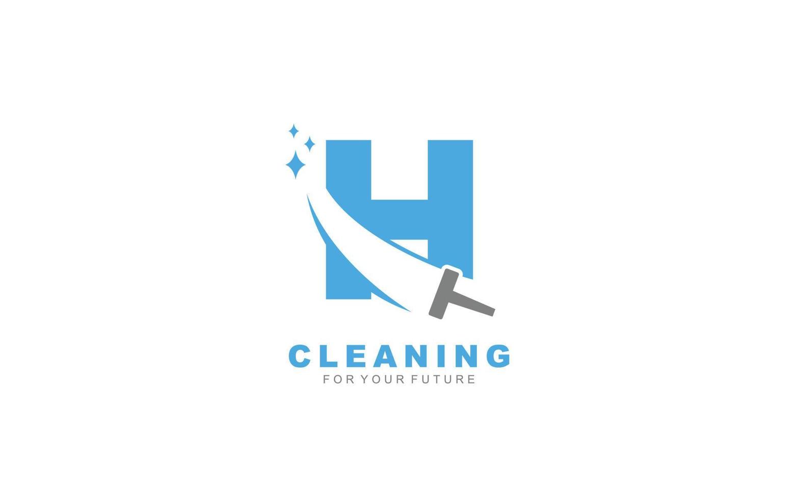 H logo cleaning services for branding company. Housework template vector illustration for your brand.