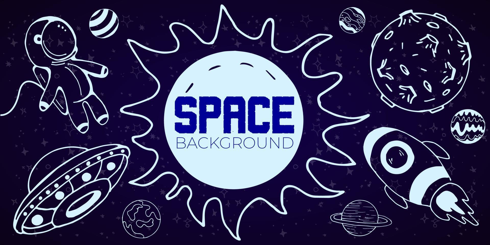 Space Vector Hand Drawn Abstract Background