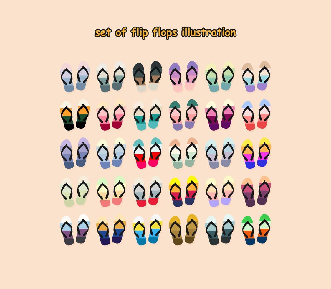 set of flip flops illustration vector