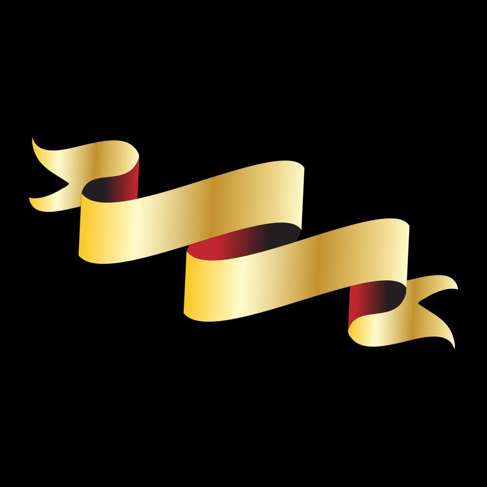 Yellow Fold Over Golden Ribbon vector