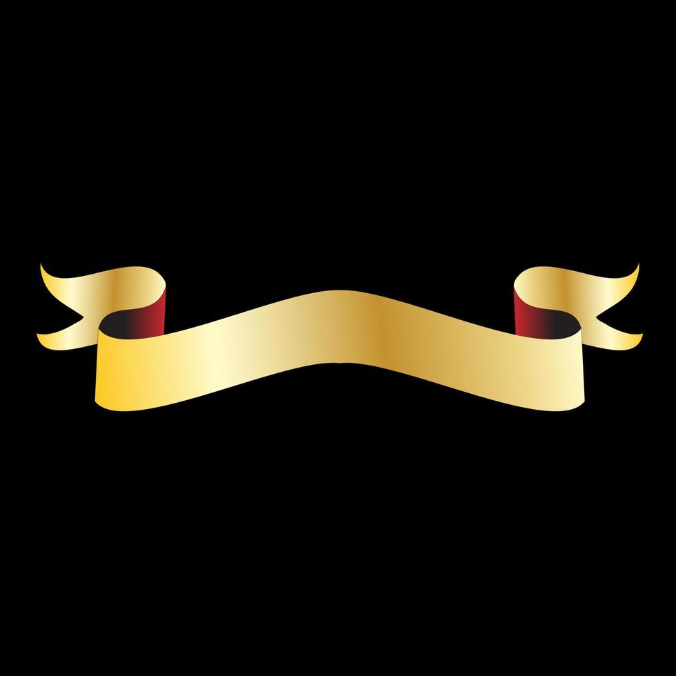 Yellow Fold Over Golden Ribbon vector