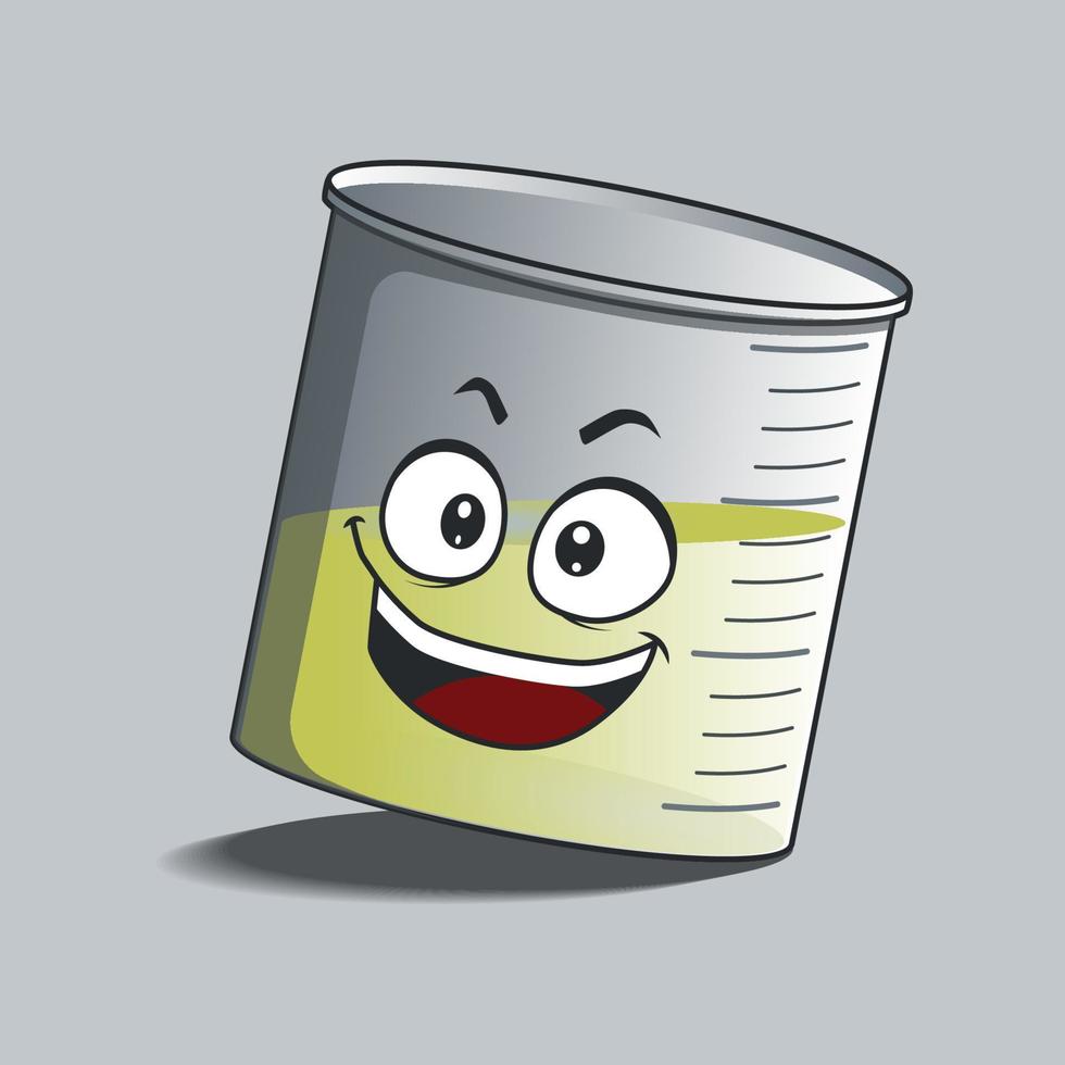 personaje de dibujos animados de vaso plano con expresión facial feliz vector