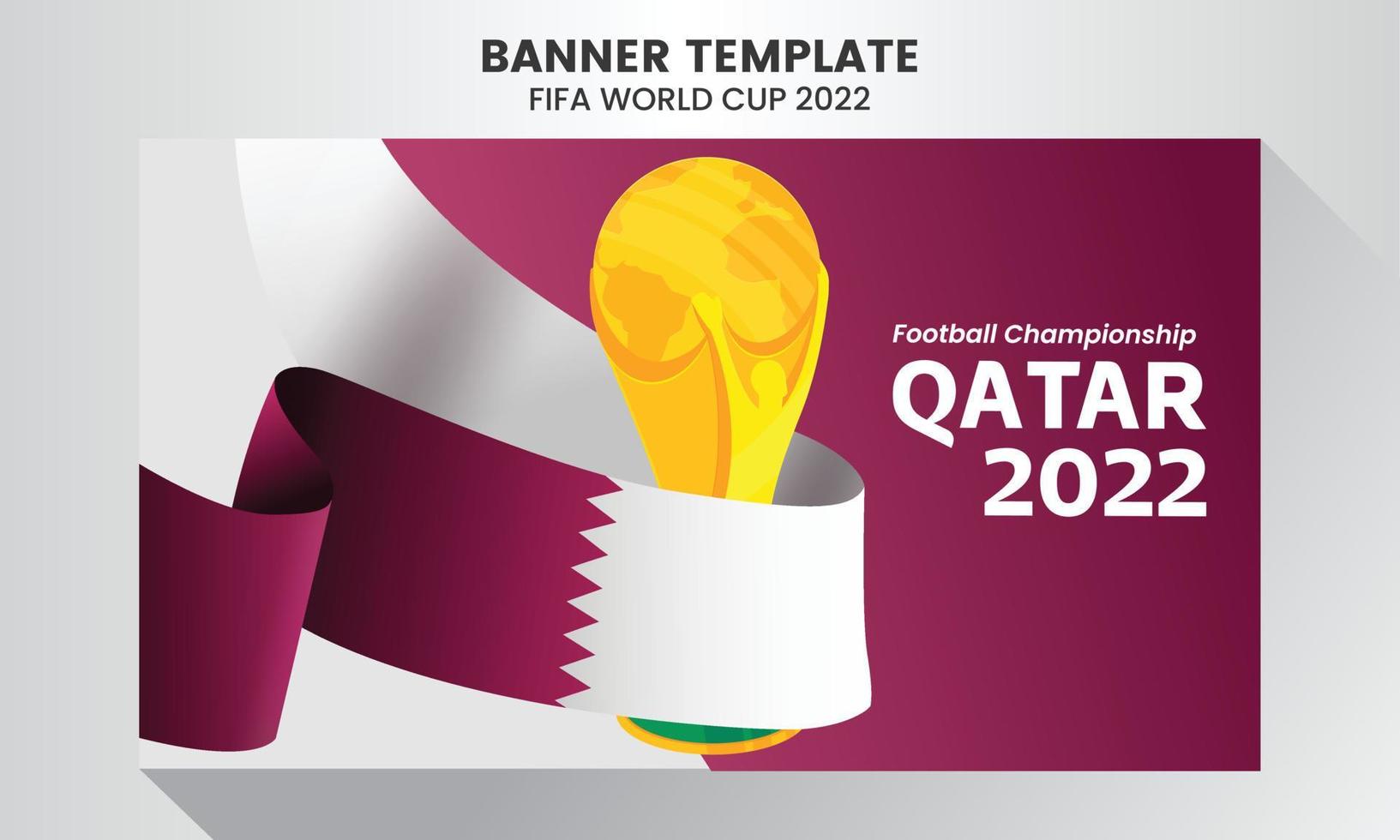 campeonato de fútbol en qatar con la bandera nacional de qatar vector