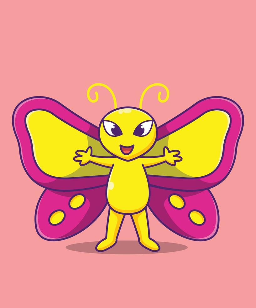 ilustración vectorial de dibujos animados de mariposa vector