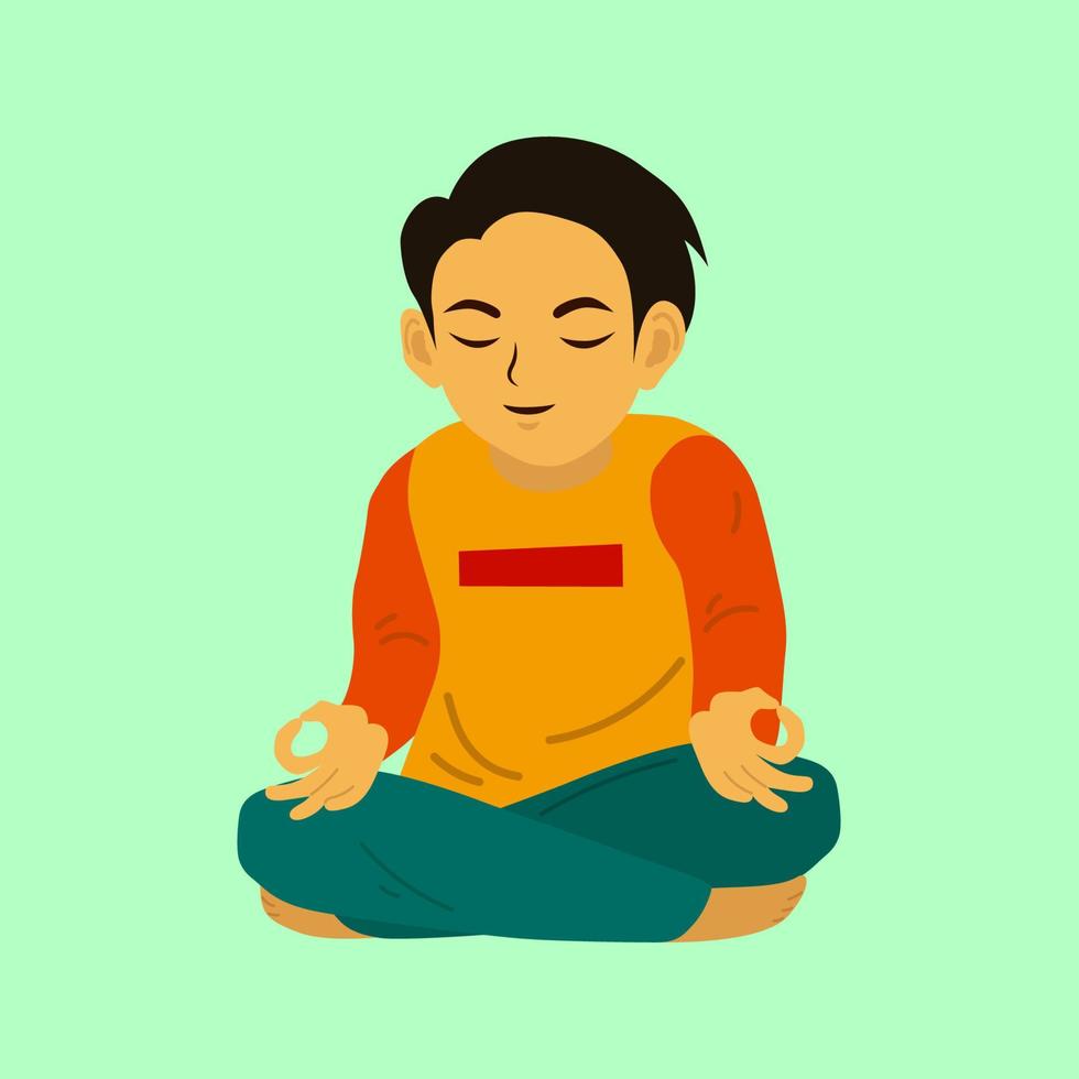 diseño de ilustraciones meditando vector