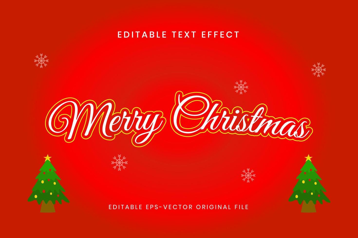 Merry Christmas Text Effect Editable Design vector