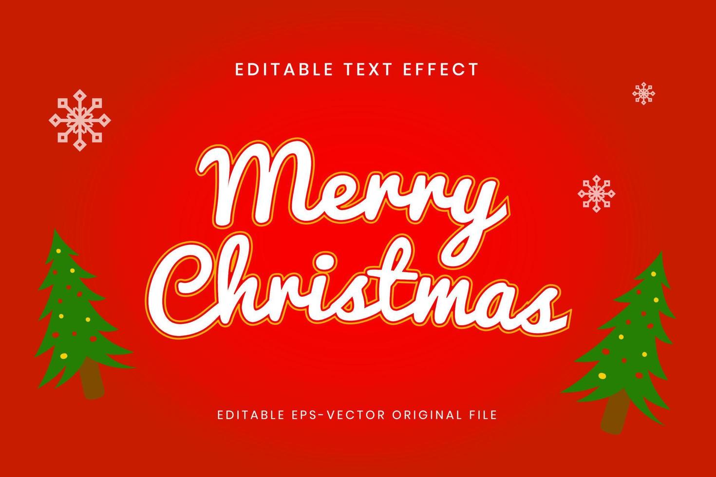 Merry Christmas Text Effect DesignMerry Christmas Text Effect Design vector