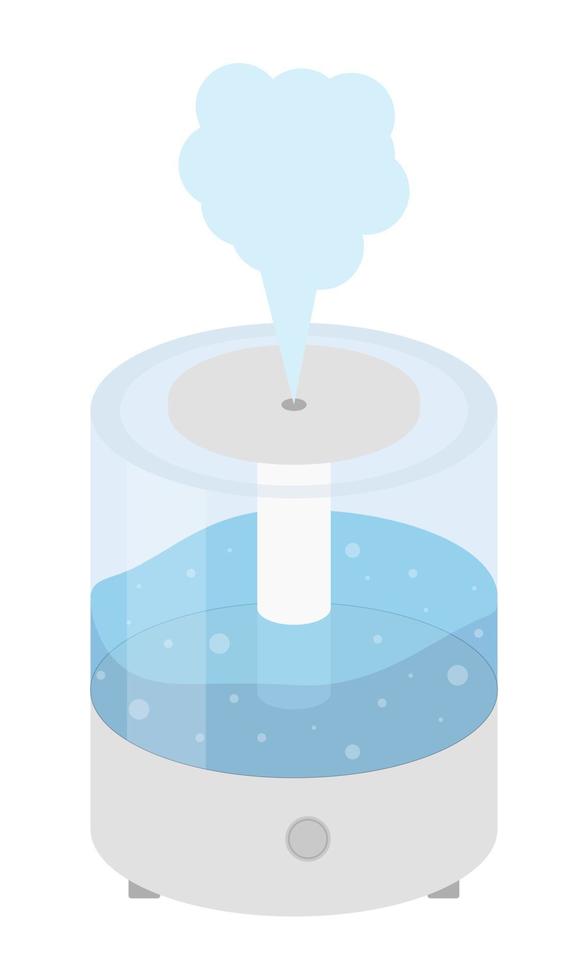 Humidifier to maintain a comfortable environment in the room. Device for getting rid of dry air in the room. Flat. Vector illustration