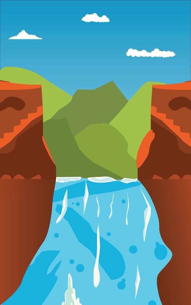 the river view hill mountain beautyfull nature vector