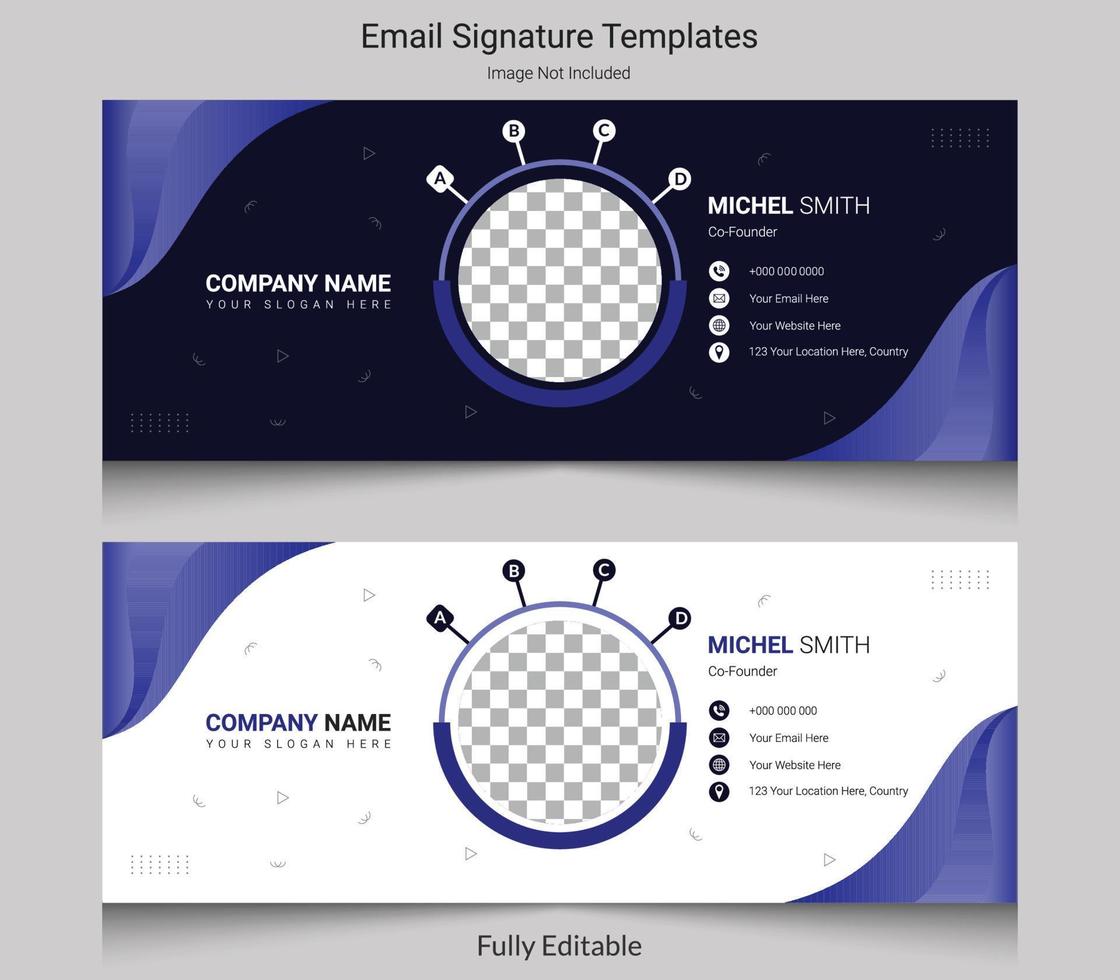 Email Signature Templates or Email Footer Design vector