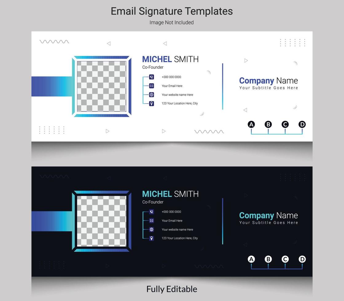 Email Signature Templates or Email Footer Design vector