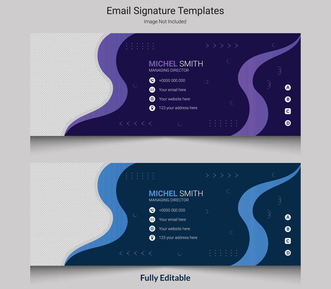 Email Signature Templates or Email Footer Design vector