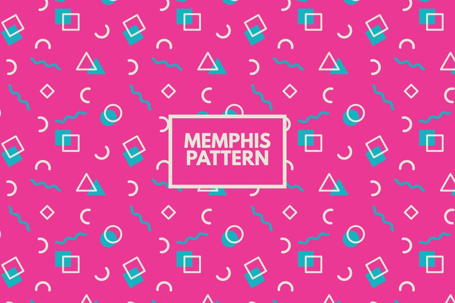 Memphis pattern. Geometric shapes seamless repeat vector pattern. Pink abstract background