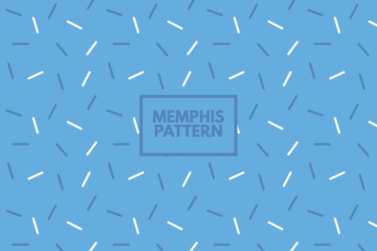 Memphis style geometric line shapes. Vector seamless repeat simple pattern. Blue background