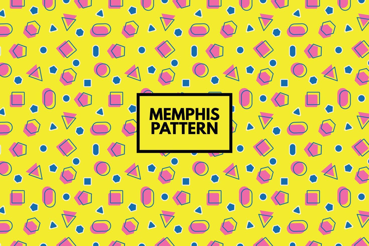 Polygon geometric vector shapes. Memphis 80s 90s retro style background. Seamless repeat pattern