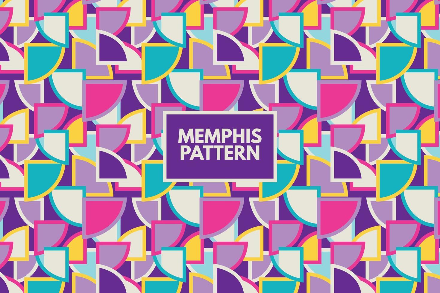 Quarter circle geometric colorful shapes. Memphis style pattern. Seamless repeat vector abstract pattern
