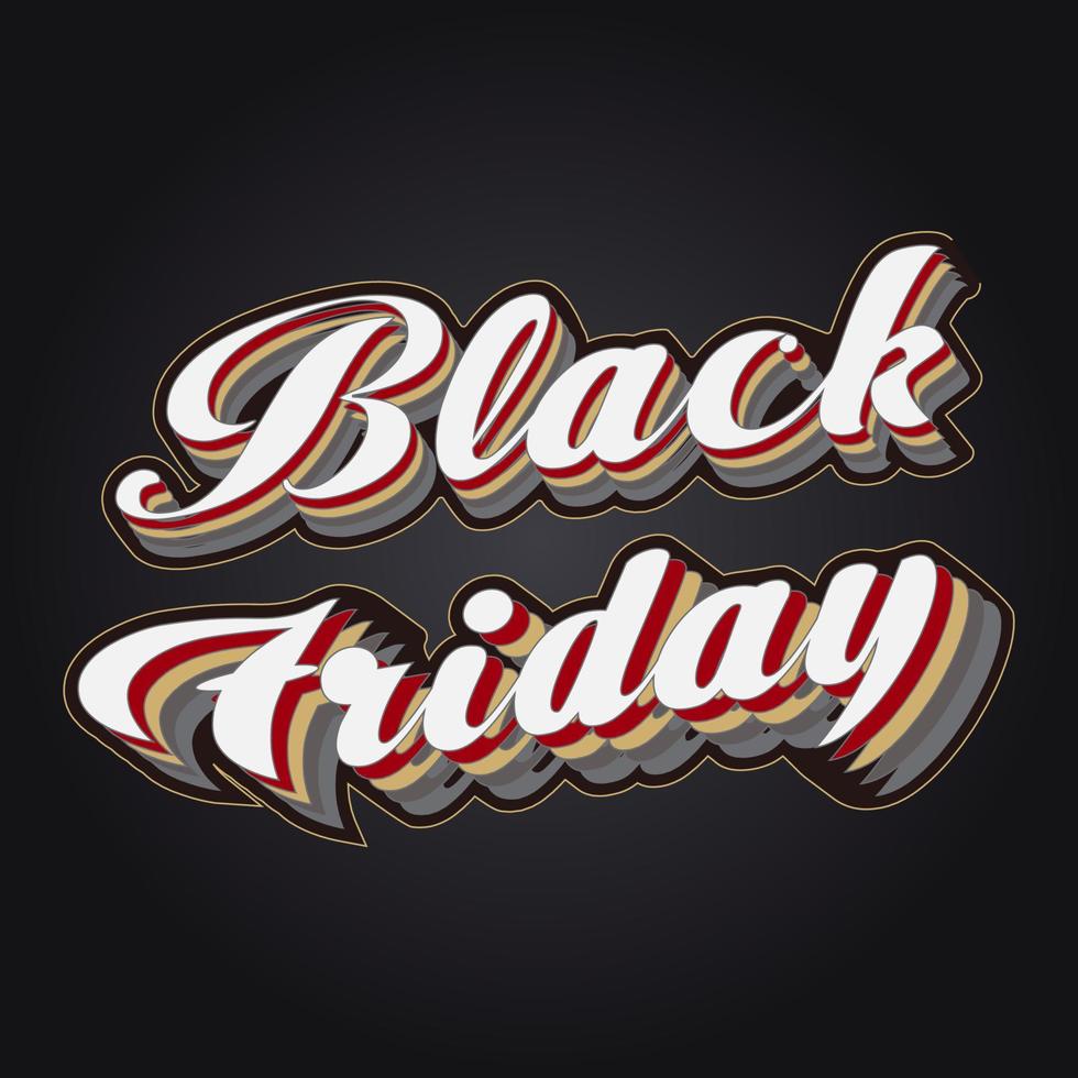 Black Friday Text, Black Friday typography text effect, Black friday style illustrations vector