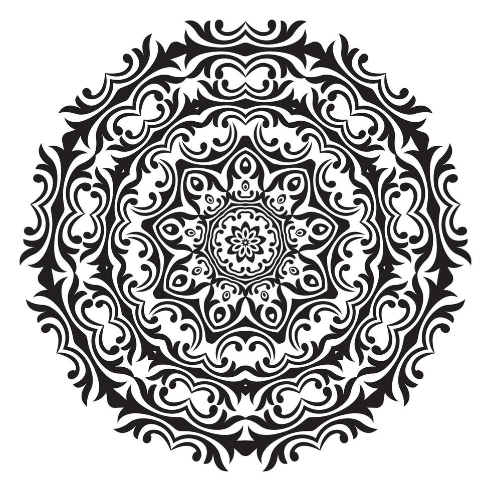 complex doodle mandala on a transparent background, for printable coloring page vector
