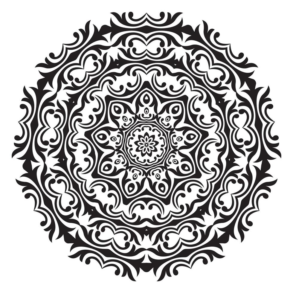 mandala de garabato complejo sobre un fondo transparente, para colorear página imprimible vector