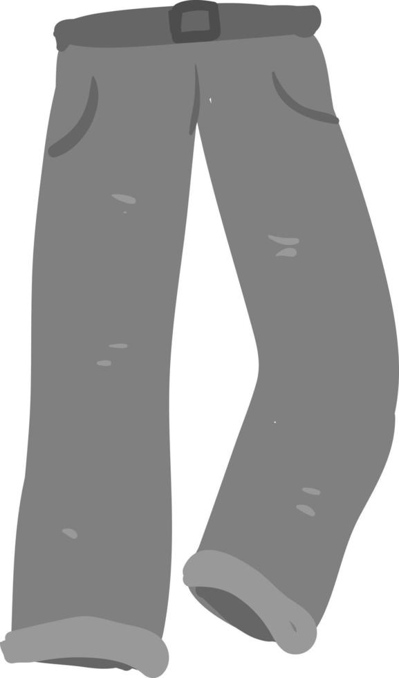 Gray man pants, illustration, vector on white background.