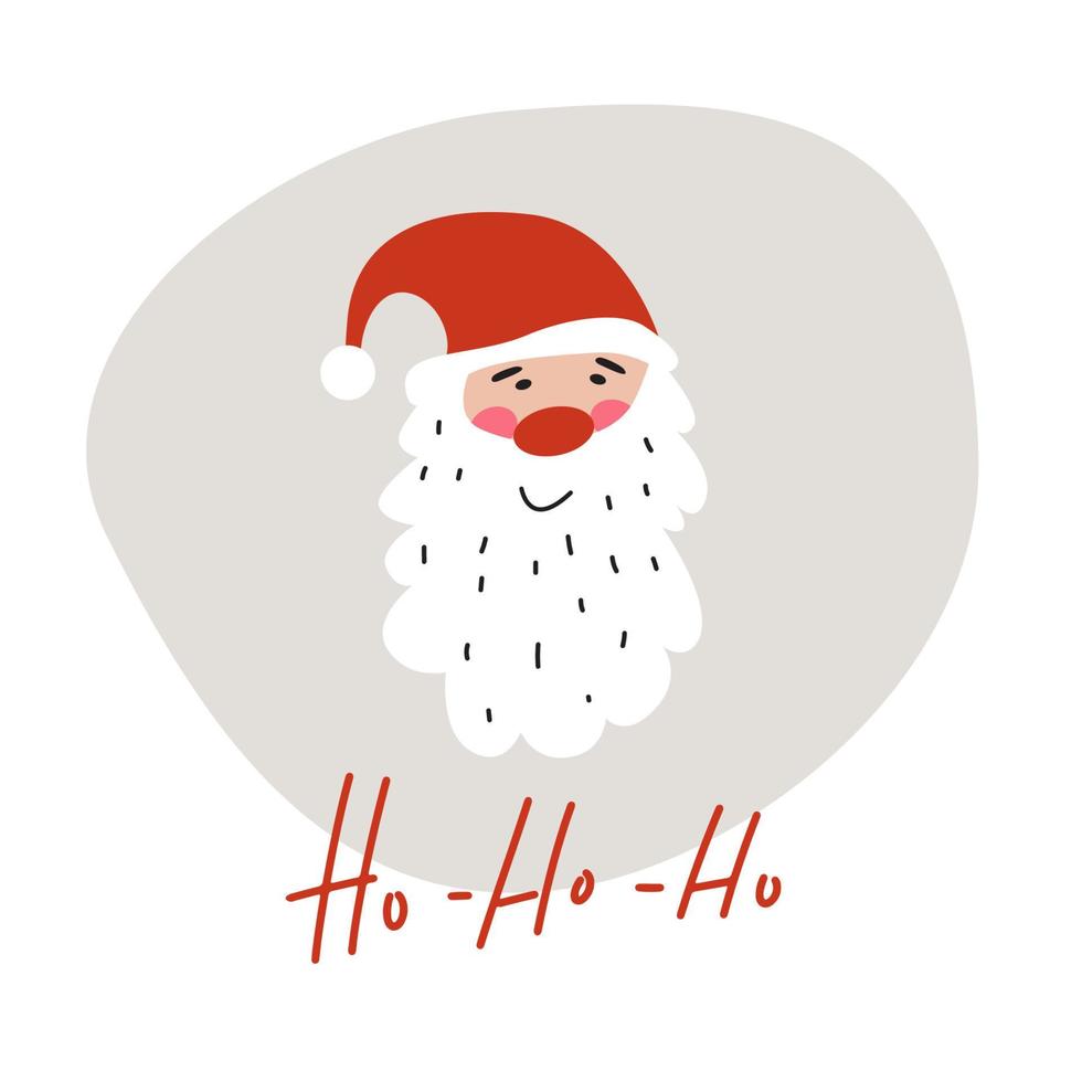 Cute Santa clause with ho ho ho sign. vector