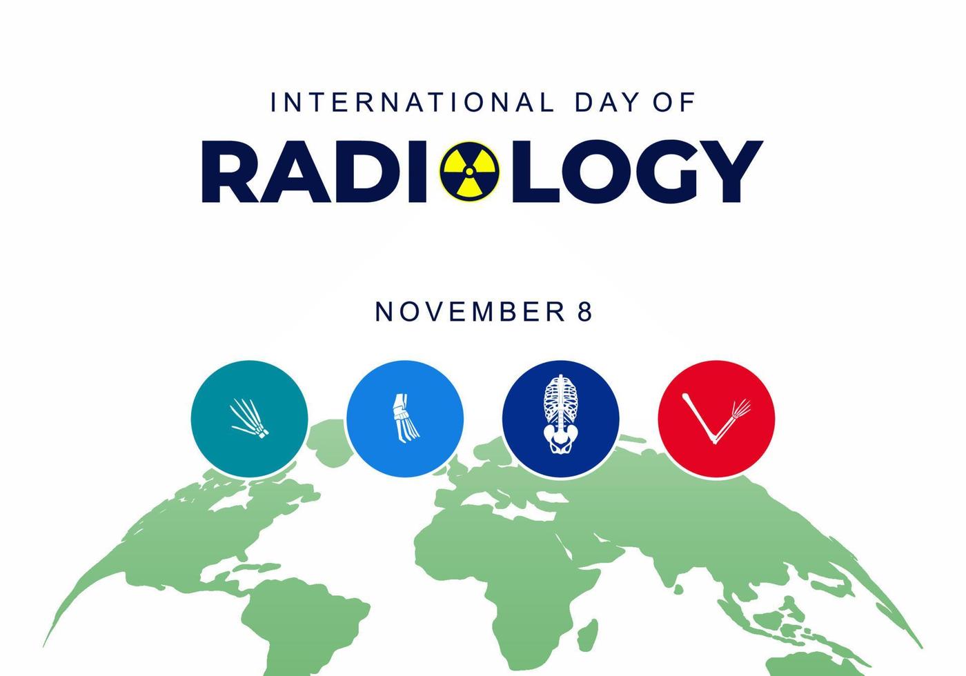 International day of radiology background celebrated on november 8. vector