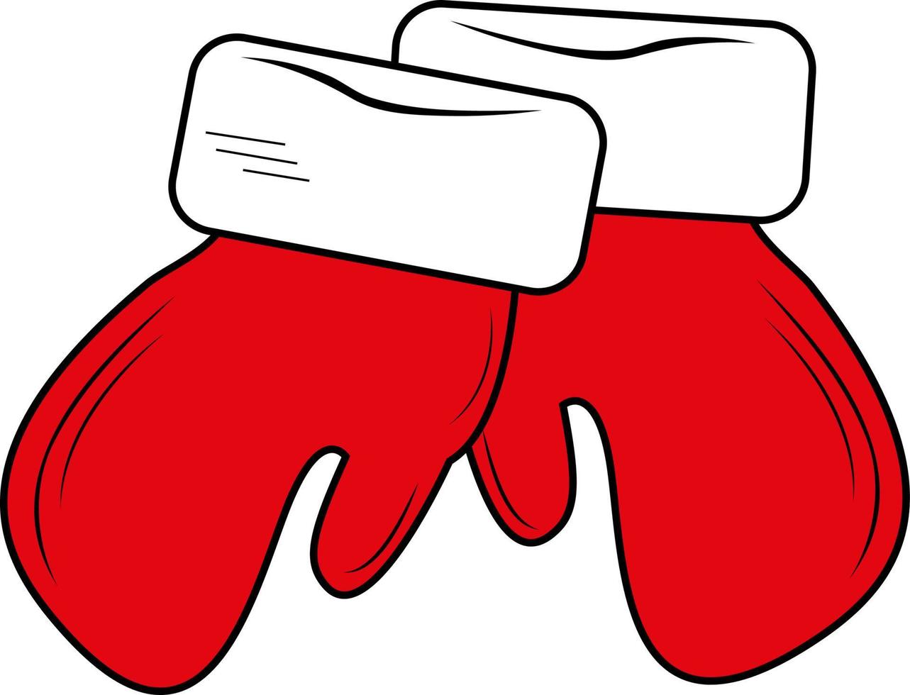 guantes de santa. guantes de navidad tarjeta de felicitación de año nuevo. vector